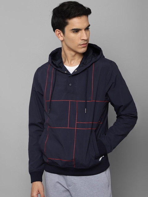 

Louis Philippe Sport Men Navy Blue Striped Sporty Jacket