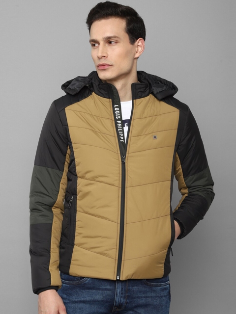 

Louis Philippe Sport Men Black & Yellow Colourblocked Puffer Jacket