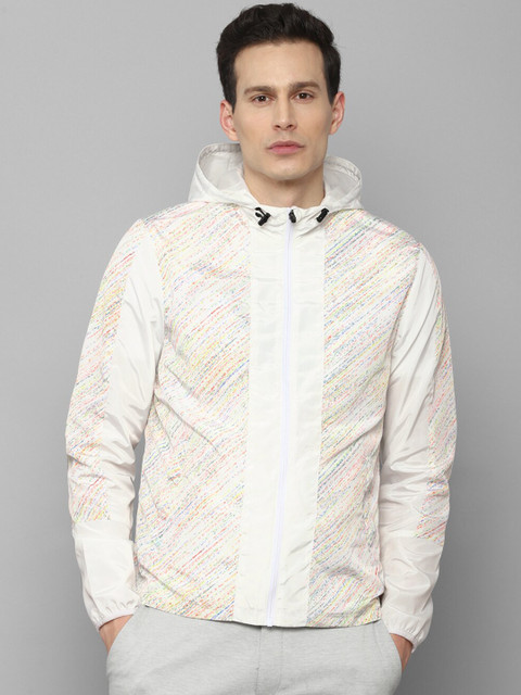 

Louis Philippe Sport Men Cream-Coloured Geometric Tailored Jacket