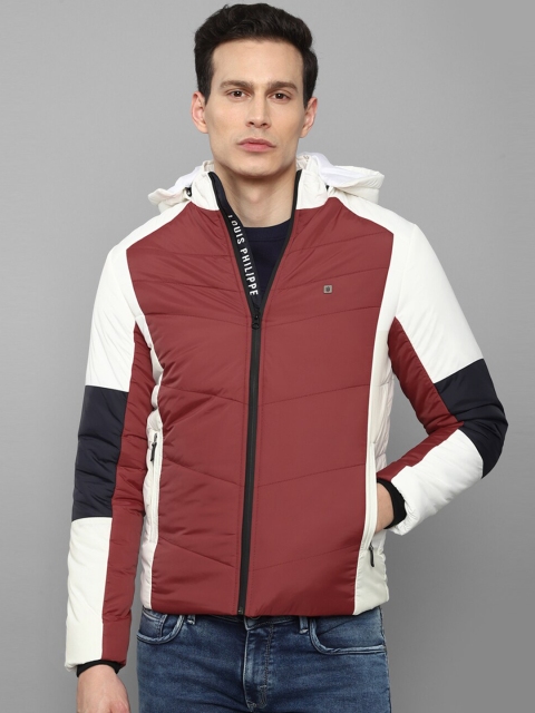 

Louis Philippe Sport Men White & Rust Colourblocked Padded Jacket