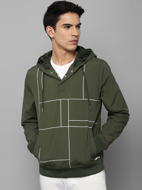 

Louis Philippe Sport Men Olive Green Printed Sporty Jacket