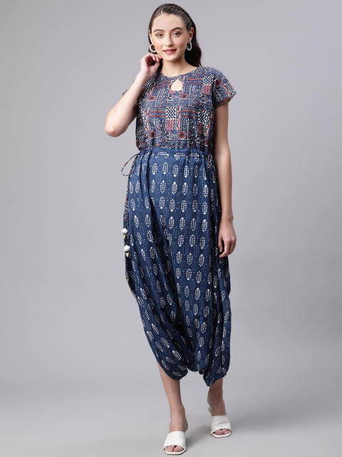 

Divena Blue Printed Basic Jumpsuit