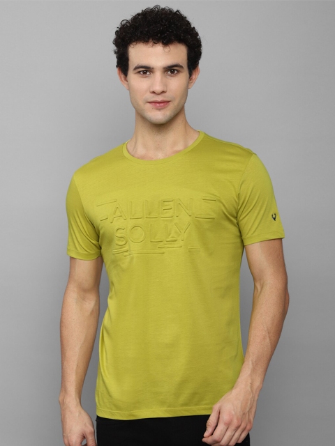 

Allen Solly Men Green Brand Logo Printed Pure Cotton Slim Fit T-shirt