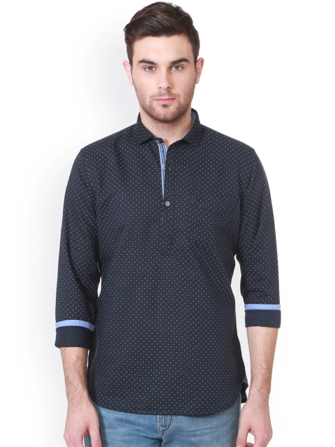 

Solly Jeans Co. by Allen Solly Men Navy Printed Casual Shirt, Navy blue