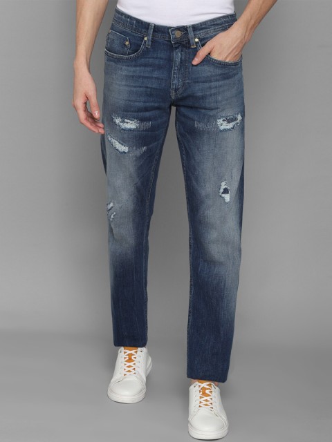

Allen Solly Men Navy Blue Slim Fit Mildly Distressed Heavy Fade Jeans