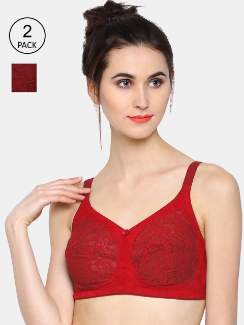 

Sonari Red & Maroon Pack Of 2 Net Bra