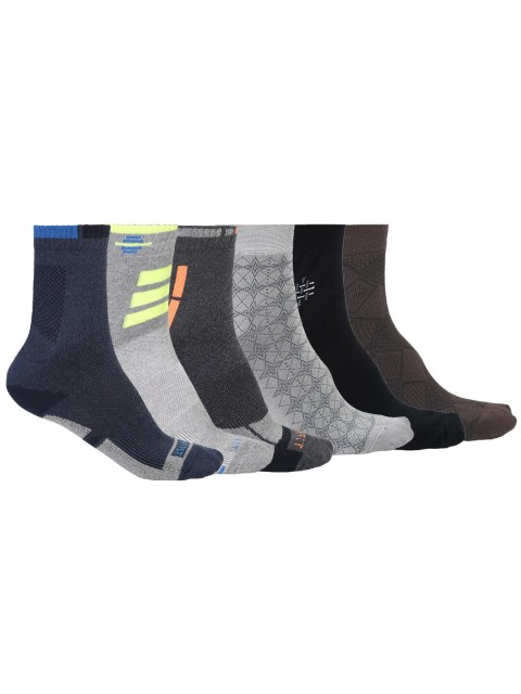 

VIMAL JONNEY Pack of 6 Patterned Above Ankle Socks, Assorted