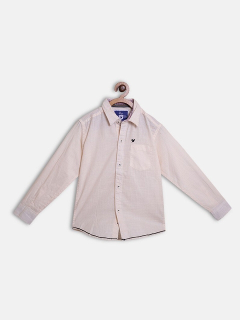 

612League Boys Cream-Coloured Classic Casual Shirt