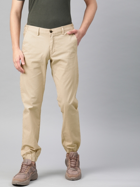 

Allen Solly Men Khaki Regular Fit Self Design Joggers