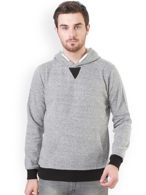 

Allen Solly Men Grey Melange Solid Hooded Sweatshirt