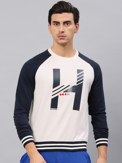 

HRX by Hrithik Roshan Men Off-White Printed Sweatshirt
