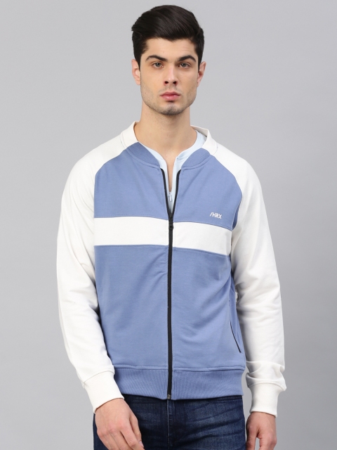 

HRX by Hrithik Roshan Men White & Blue Solid Sweatshirt