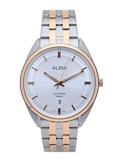 

Alba Men White Dial & Silver Toned Bracelet Style Straps Analogue Watch-AS9L08X1
