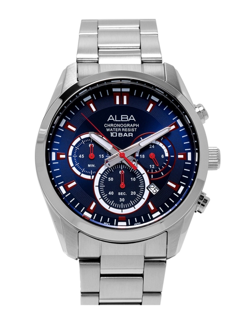 

Alba Men Blue Dial & Silver Toned Stainless Steel Bracelet Style Straps Analogue Watch