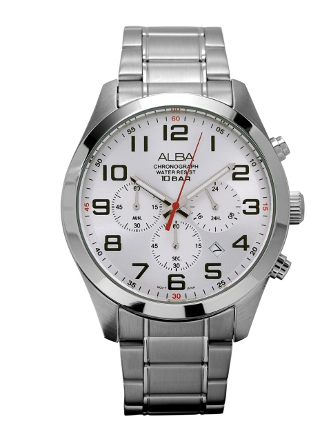 

Alba Men White Dial & Silver Toned Stainless Steel Bracelet Style Straps Analogue Watch AT3B19X1