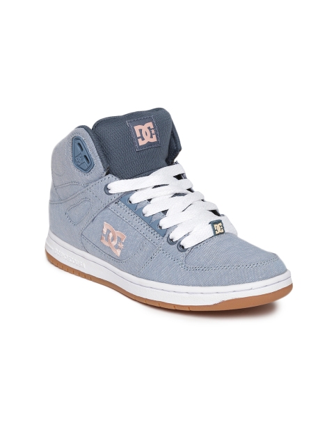 

DC Women Grey Solid Canvas Mid-Top Slip-On Sneakers