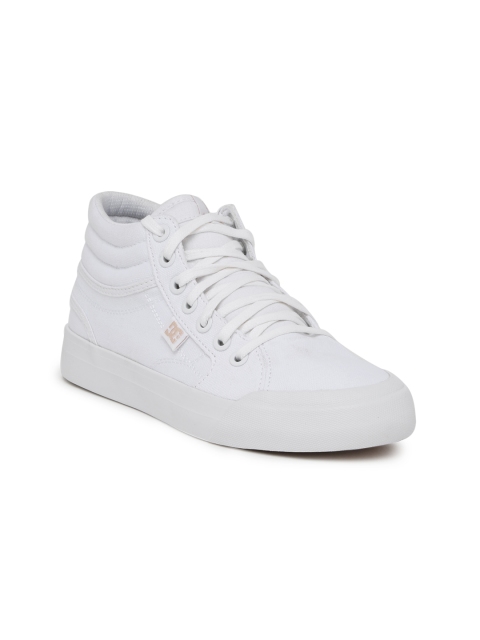 

DC Women White Solid Canvas High-Top EVAN TXSE J Sneakers