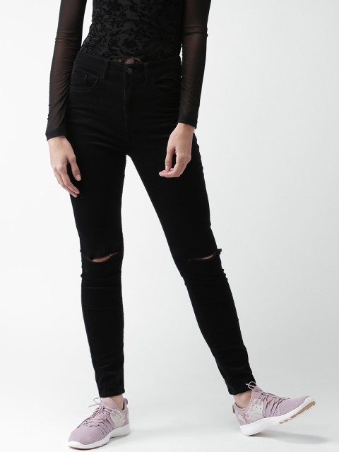 

FOREVER 21 Women Black Regular Fit Solid Trousers