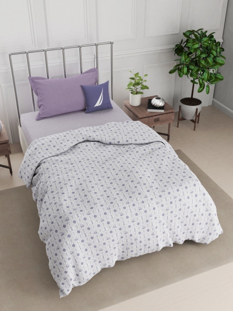 

Nautica Purple & White AC Room 300 GSM Single Bed Dohar