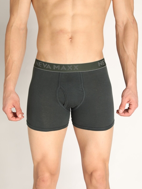 

NEVA Men Olive Green Solid Pure Cotton Basic Briefs