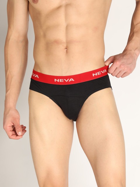 

NEVA Men Black Solid Cotton Basic Briefs NV410-BLACK
