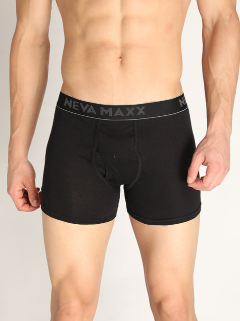 

NEVA Men Black Solid Cotton Trunk NV310