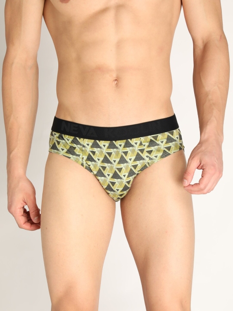 

NEVA Men Green Printed Pure-Cotton Basic Briefs
