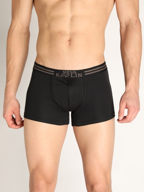 

NEVA Men Black Solid Cotton Skin-Fit Trunk KL01-BLACK