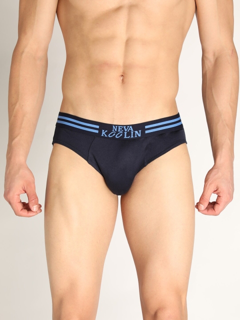 

NEVA Men Navy Blue Solid Cotton Basic Briefs