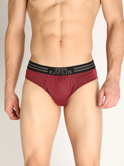 

NEVA Men Maroon Solid Pure-Cotton Basic Briefs