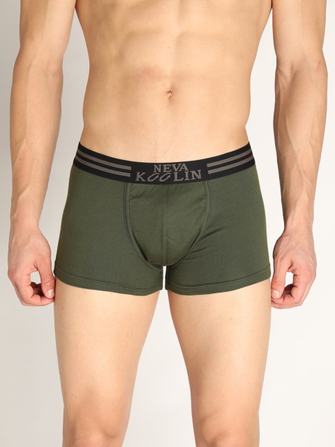 

NEVA Men Olive Green Solid Cotton Trunk KL01