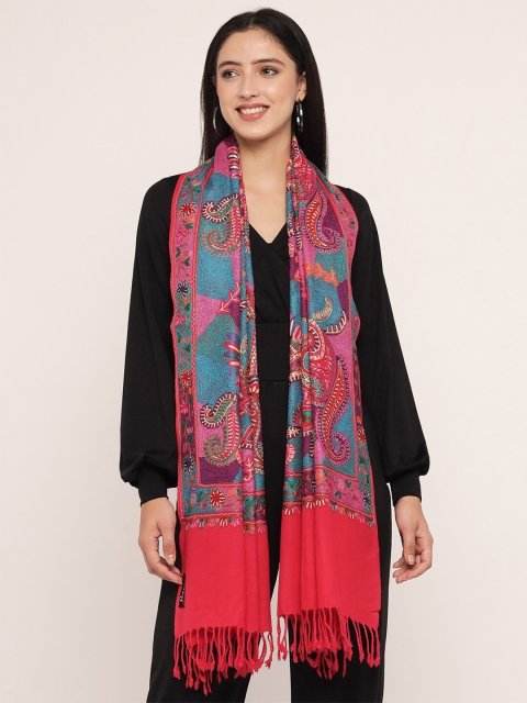 

Pashtush Women Red & Blue Embroidered Stole