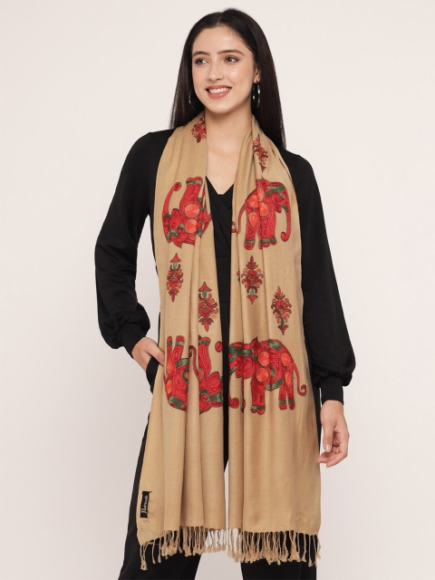 

Pashtush Women Red & Green Embroidered Stole