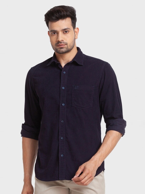 

ColorPlus Men Blue Tailored Fit Solid Casual Shirt