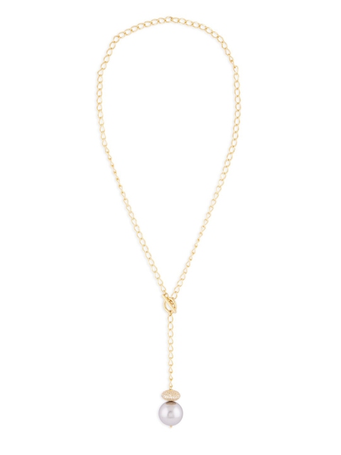 

URBATURE Gold-Toned & White Brass Gold-Plated Necklace