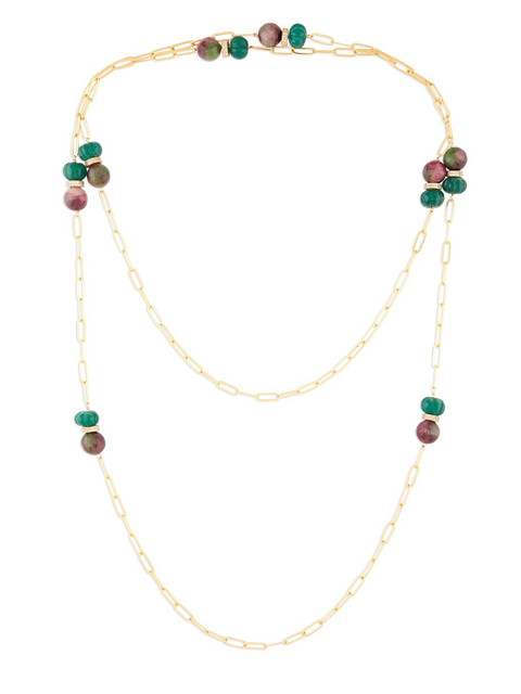 

URBATURE Women Gold-Toned & Green Layered Necklace
