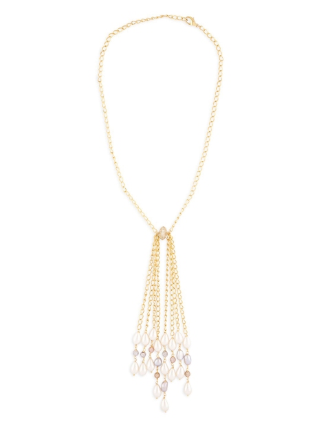 

URBATURE Women Gold-Toned & White Brass Gold-Plated Necklace
