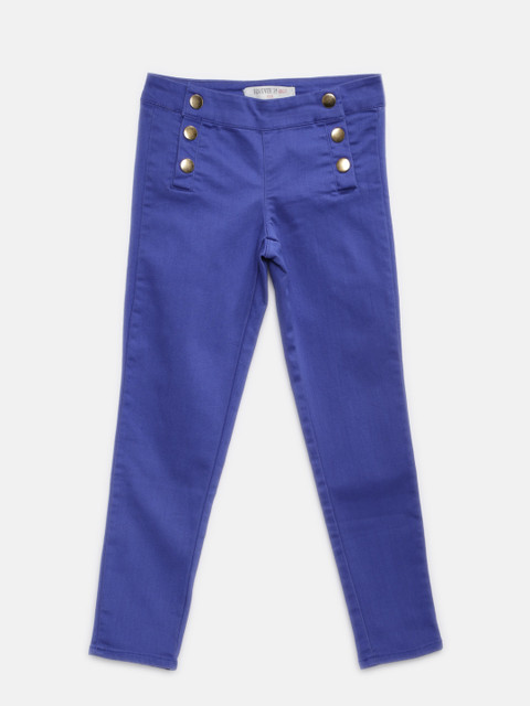 

FOREVER 21 Girls Blue Regular Fit Solid Regular Trousers