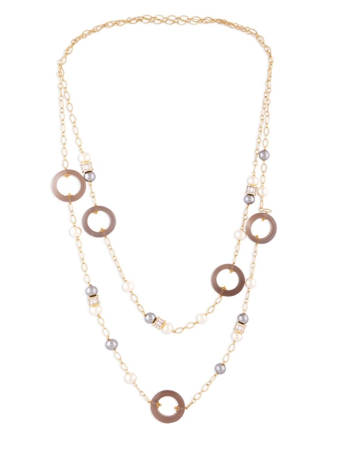 

URBATURE Gold-Toned & White Brass Gold-Plated Necklace