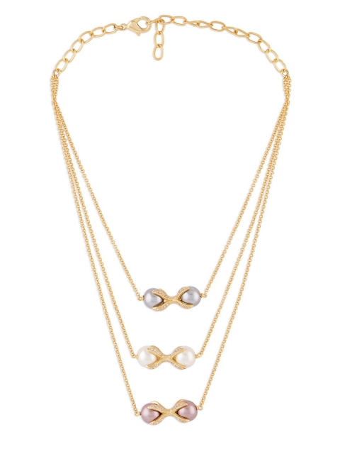 

URBATURE Women Gold-Toned & White Brass Gold-Plated Necklace