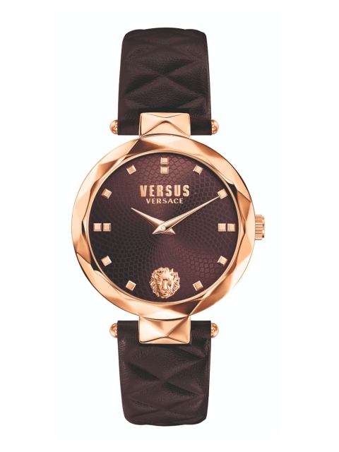 

Versus Women Brown Brass Dial & Brown Leather Textured Straps Analogue Watch