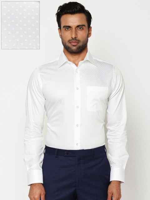 

Raymond Men White Self Design Slim Fit Formal Shirt