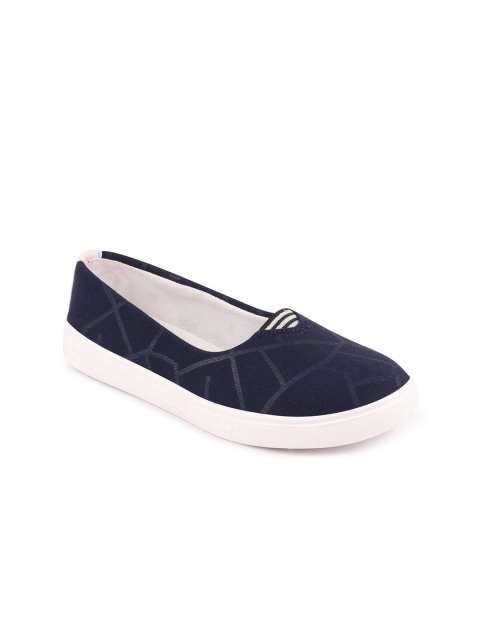 

FAUSTO Women Navy Blue Printed Ballerinas Flats