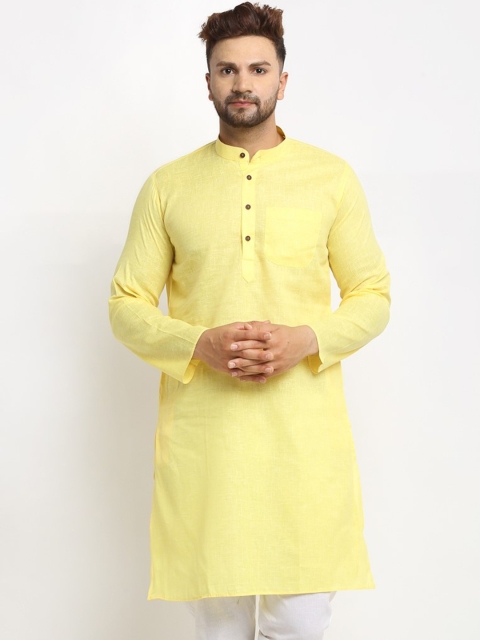 

Armaan Ethnic Men Solid Yellow Kurta
