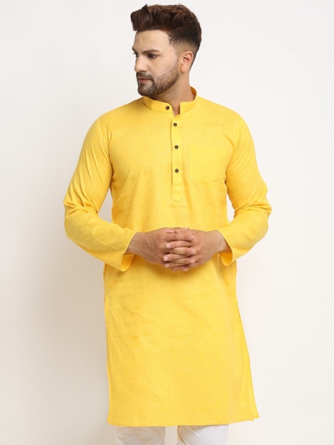 

Armaan Ethnic Men Yellow Cotton Kurta