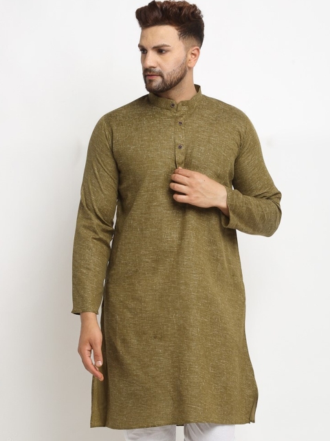 

Armaan Ethnic Men Olive Green Long Sleeves Kurta