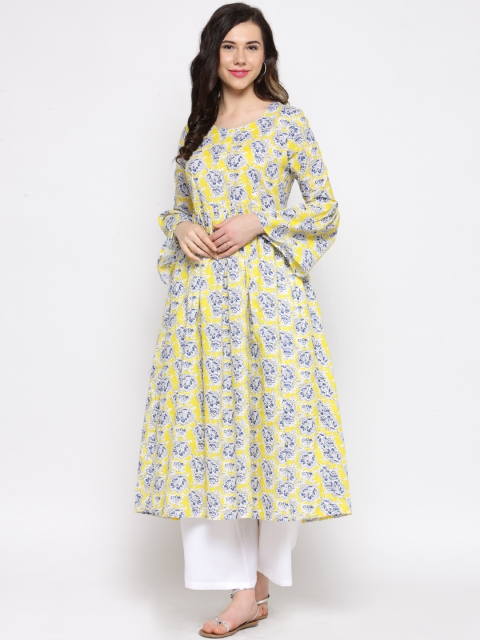 

Sera Women Yellow Printed Pakistani Style Kurta