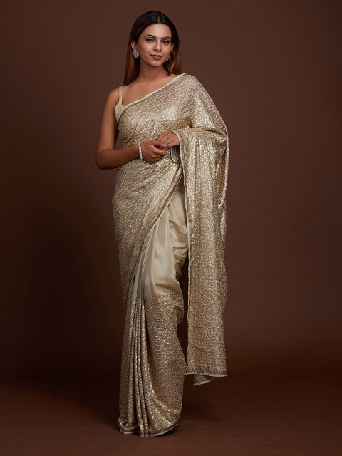 

Koskii Green Sequinned Saree