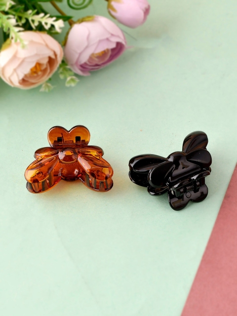 

Silvermerc Designs Women Black & Brown Set of 2 Claw Clip