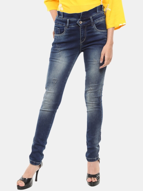 

V-Mart Women Blue Mildly Distressed Heavy Fade Stretchable Jeans